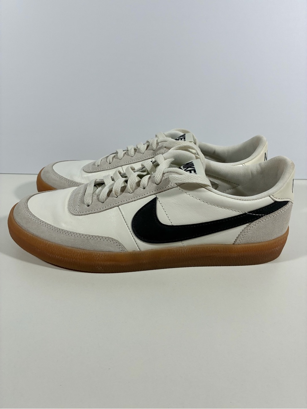 Nike Killshot 2 Shoes Men Size 10 White Midnight Navy Blue Leather Gum Sole EUC